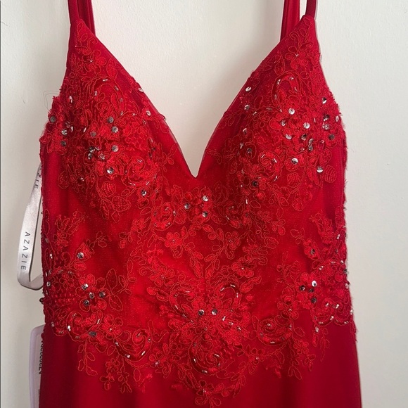 Azazie Dresses & Skirts - Azazie Adaly Red Dress with Sequin Details